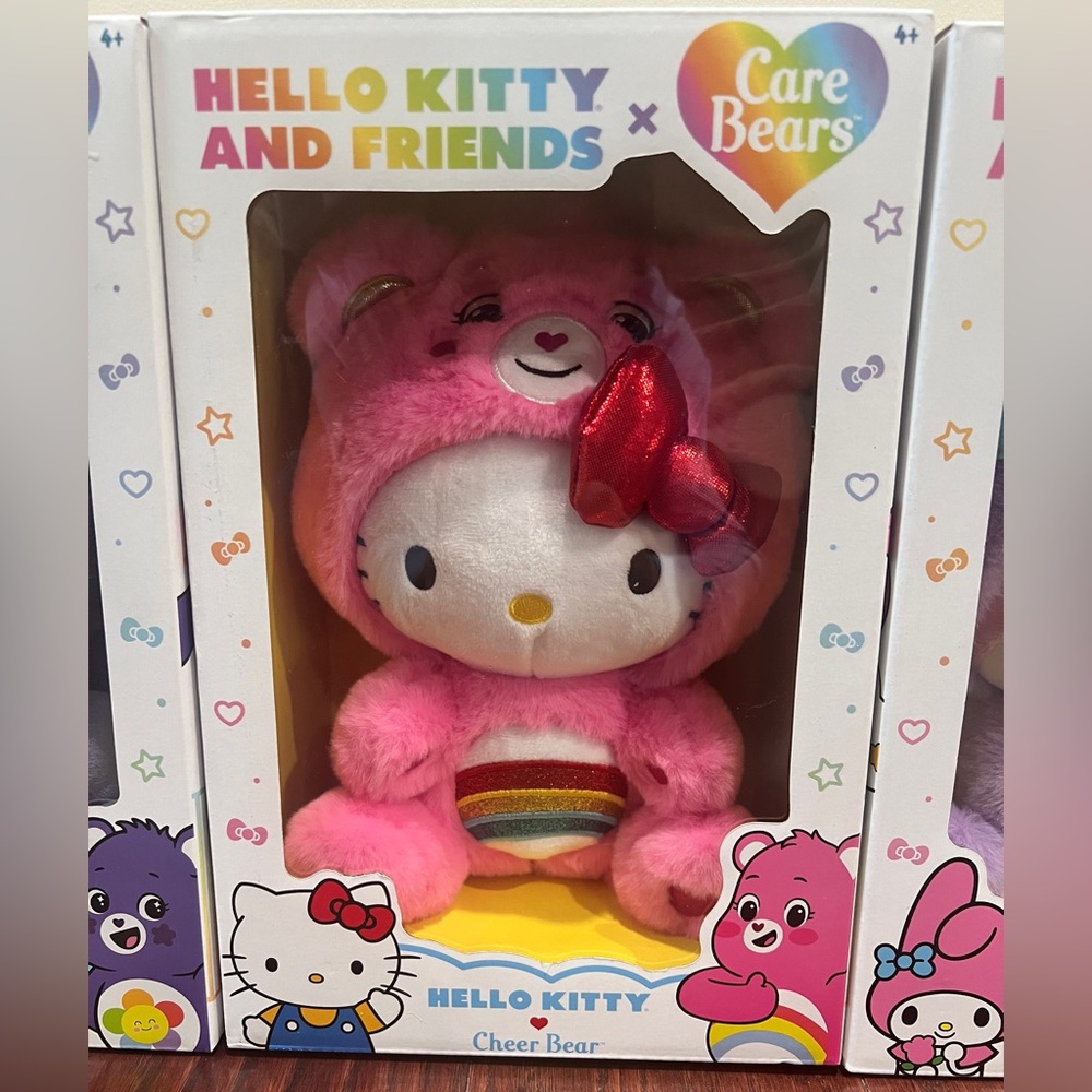 Hello Kitty loves cheer bear 10”, huggable material!!